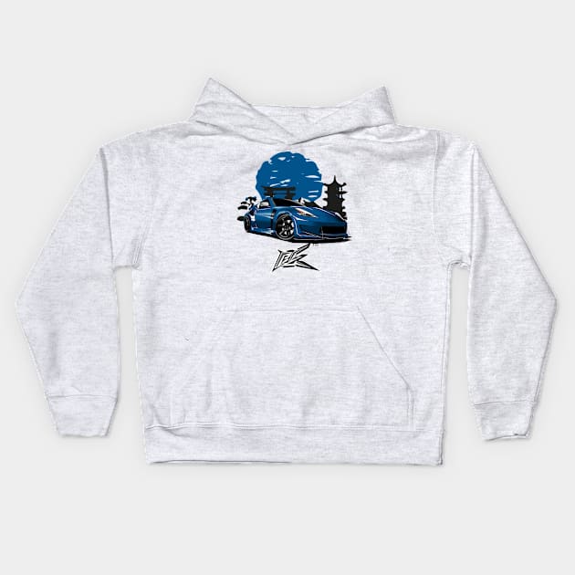 nissan 370z blue Kids Hoodie by naquash